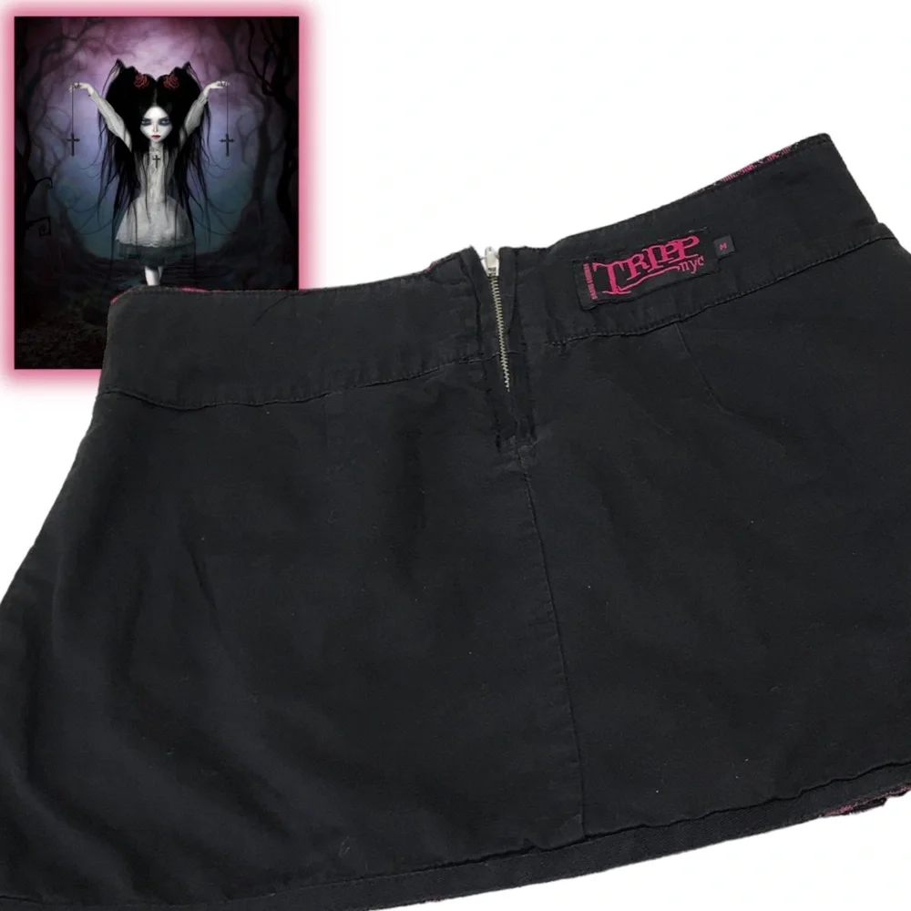 TRIPP NYC Vintage Pleated Plaid Reversible Mini Skirt - Picture 5 of 8